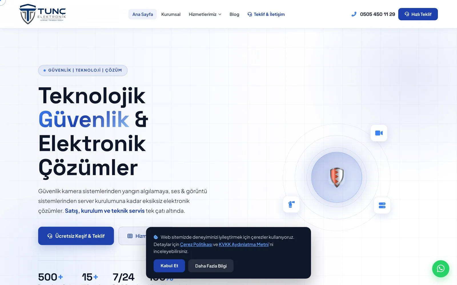 Tunç Elektronik web sitesi